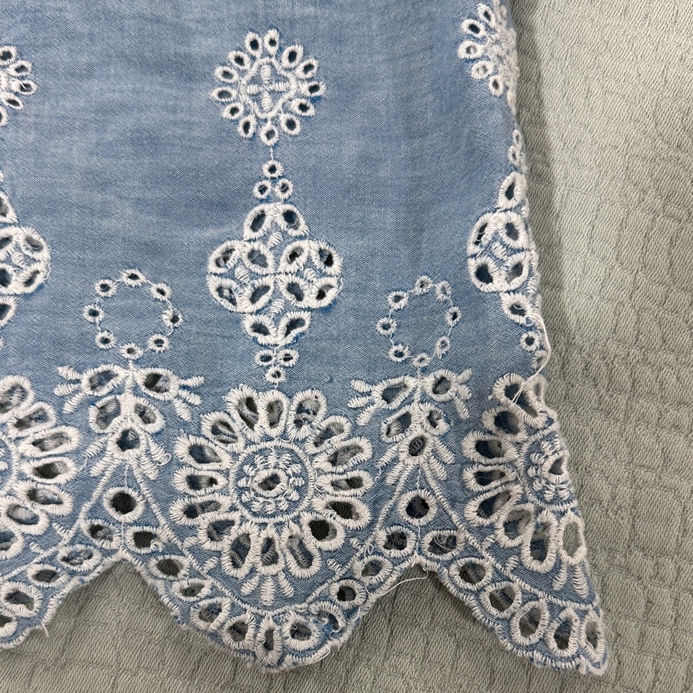 Style & Co. Light Blue Pintuck Tunic with Eyelet Hem - Picture 6 of 8
